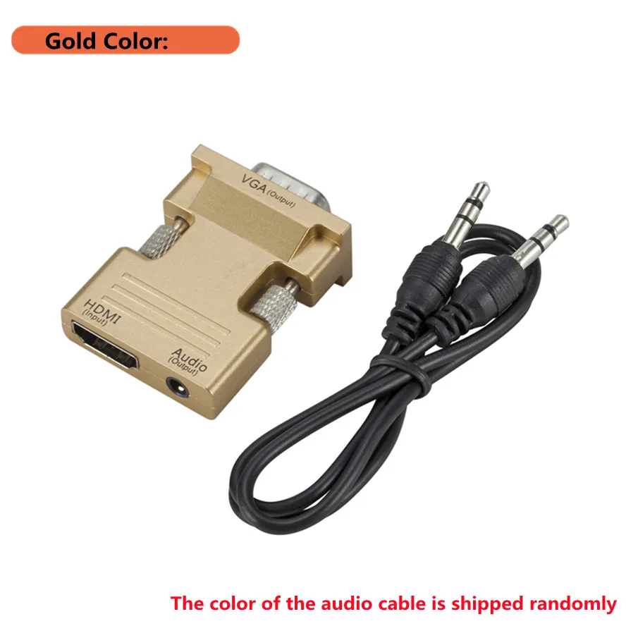 1080p Hdmi Femelle Vers Vga Mâle Avec Sortie Audio Câble Convertisseur