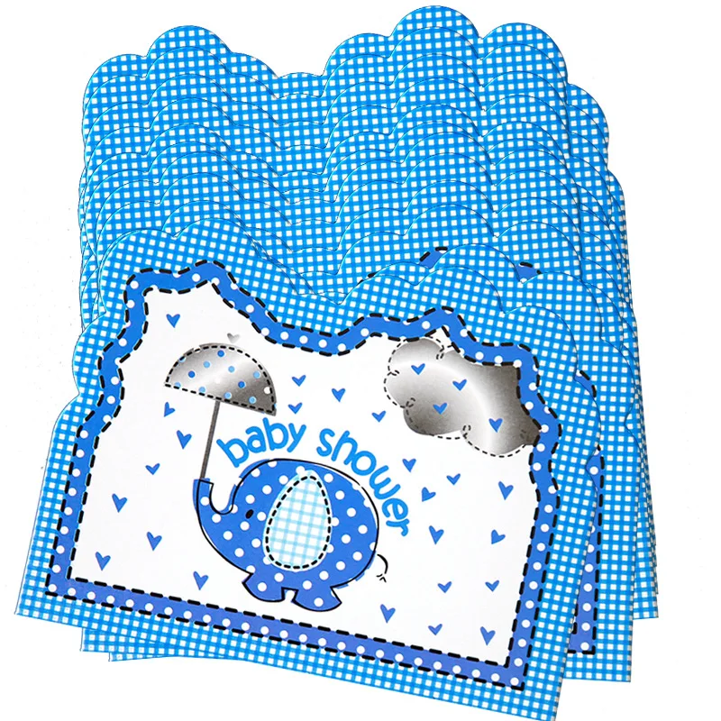  Elephant Theme Disposable Paper Cup/Plate/Napkins/Flag/Invitation Card Birthday Han Party Kids' Sho - 32999858938
