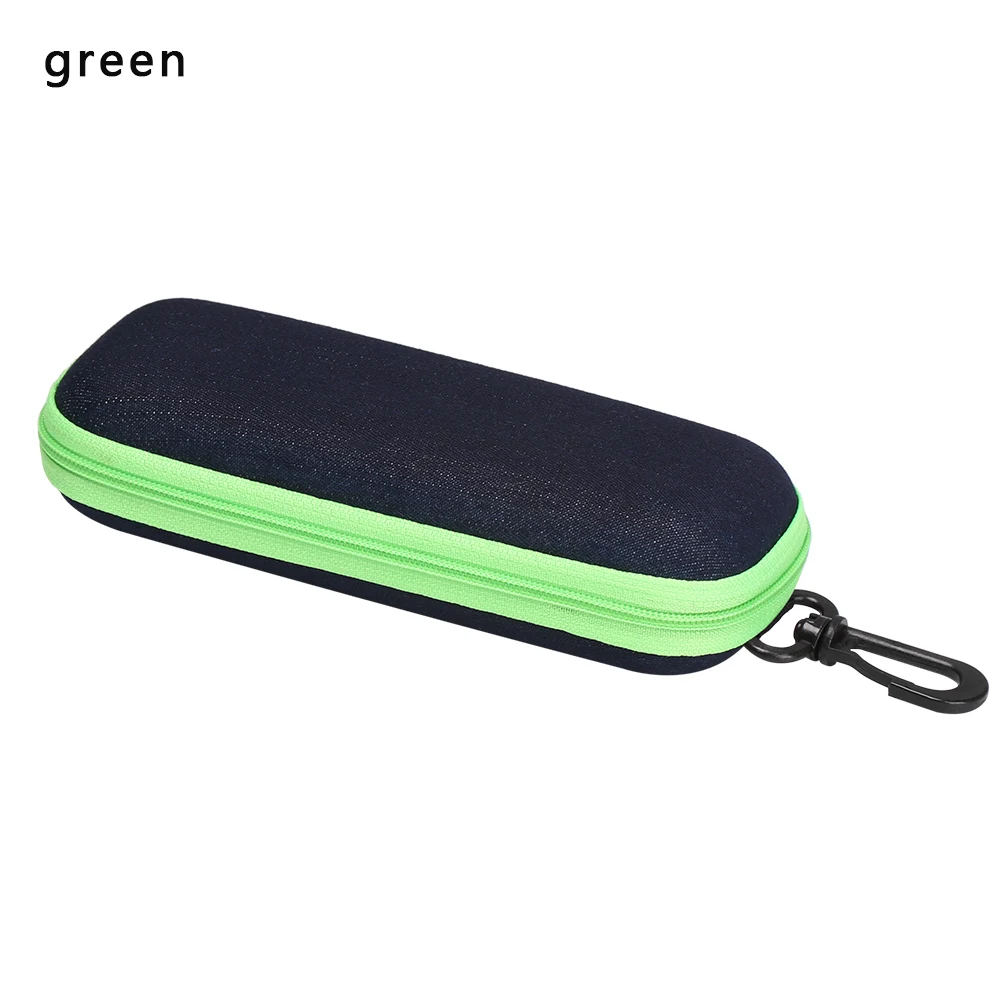 green 1 шт. джинсовая застежка-молния футляр для очков Портативный Модный унисекс очки коробка высокого качества прочный Чехол для очков - Цвет: green