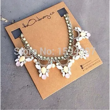 

Free Shipping Custom Logo Thinck Vintage Jewelry Display tag Card Bigger Necklace Extend Card Custom Kraft Classic Necklace Card