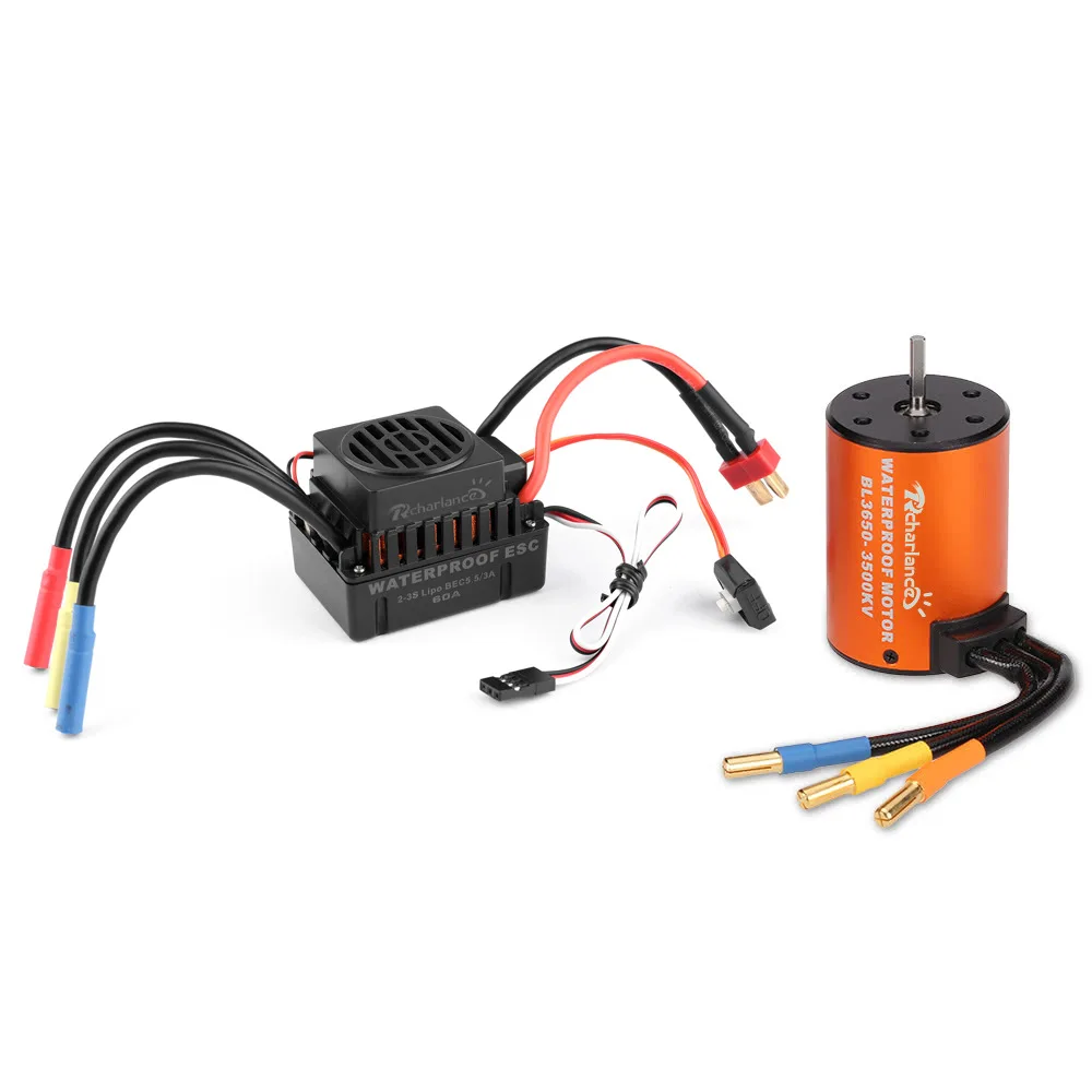 Rcharlance модель автомобиля двигатель 3650 3500/4300KV бесщеточный мотор 60A Водонепроницаемый электрической регулировкой набор