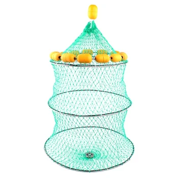 

3-layer Fishing Net Mesh Fish Trap Outdoor Portable Collapsible Shrimp Fishing Net Buoyancy Live Bait Fishing Net Accessories
