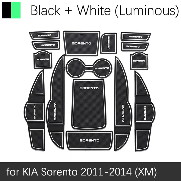 Противоскользящий резиновый подстаканник для KIA Sorento XM 2010 2011 2012 2013 Kia Sorento R 2010~ аксессуары наклейки для автомобиля - Название цвета: White Luminous