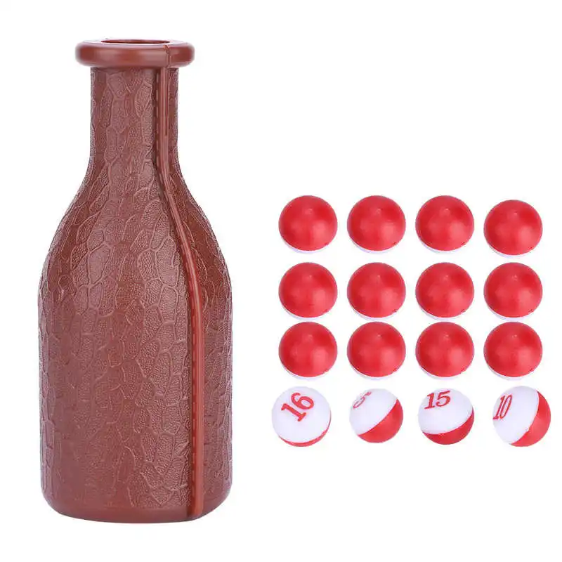 1 ensemble billard Shaker bouteille billard jeu Kelly piscine Shaker bouteille avec 16 billes numérotées dés boîte billard accessoires