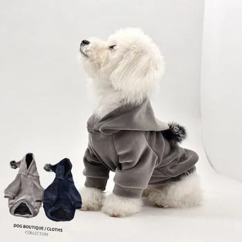 

Dog Costume Winter Thick Plush Puppy Hoodies Chihuahua Pomeranian Schnauzer French Bulldog Clothes for Pets Accessories Warm
