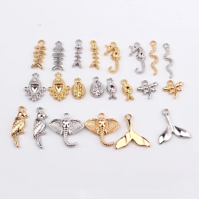 10 шт. маленькая рыбка птица молния серьга со змеями сплав шармы СИМПЛ бабочка