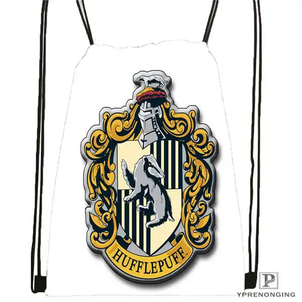 Drawstring Backpack Custom hufflepuff-походная сумка на шнурке милый рюкзак для детей(черная спинка) 31x40 см#180611-03-127 - Цвет: Drawstring Backpack