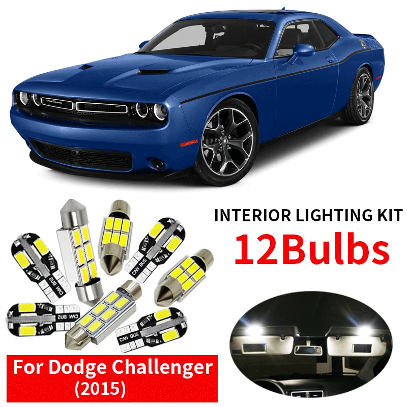 12x светодиодный светильник без ошибок Canbus комплект посылка для 2015 Dodge Challenger