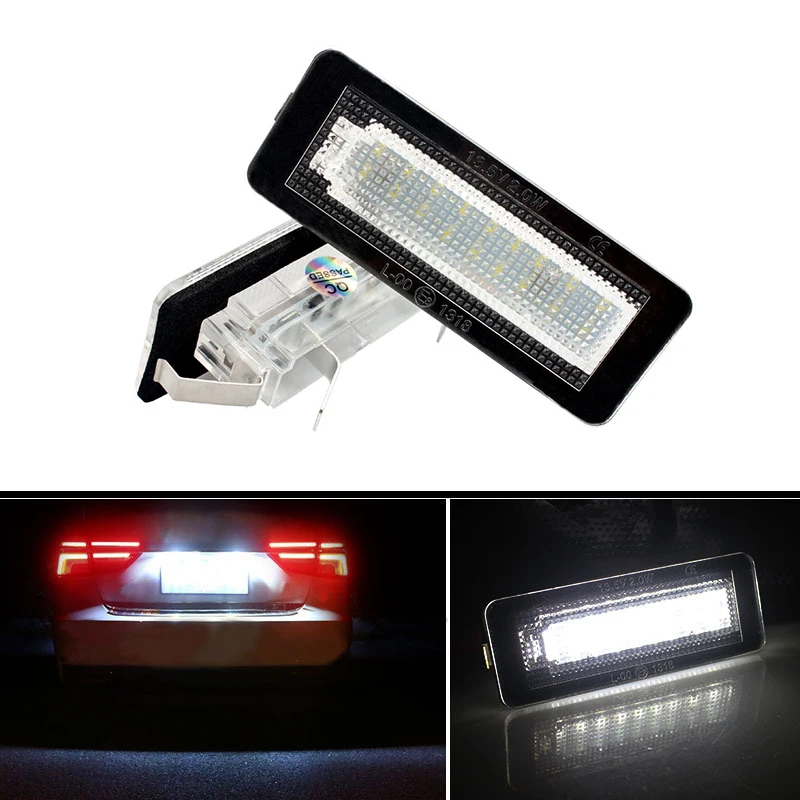 2pcs Car LED License Plate Lights White Number Plate Lamp For Benz Mercedes Smart Fortwo
