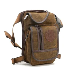 Men's Canvas Drop Leg Bags Women Horse Riding Bag Military Motorcycle Messenger Shoulder Bags Belt Hip Bum Waist  Fanny Pack New