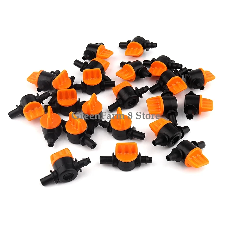 

10~100pcs 4/7- O.D 6mm Hose Mini Valve Garden Micro Irrigation Pipe Equal Connector Valve Watering System Sprinklers Joints