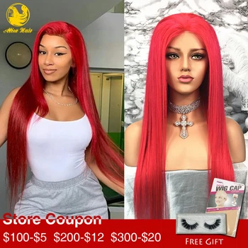 

Alisa Hair Colored Human Hair Wigs 13*4 Lace Front Wigs Red Orange Pink Blonde Color Transparent Lace Wigs for Black Women
