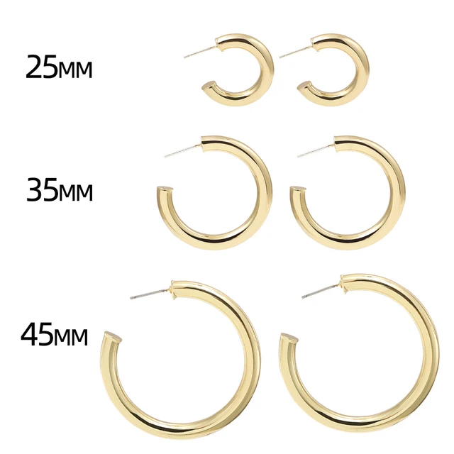 Gold Silver Color Stainless Steel Hoop Earrings for Women Small Simple Round Circle Huggies Ear Rings Steampunk Accessories 212331