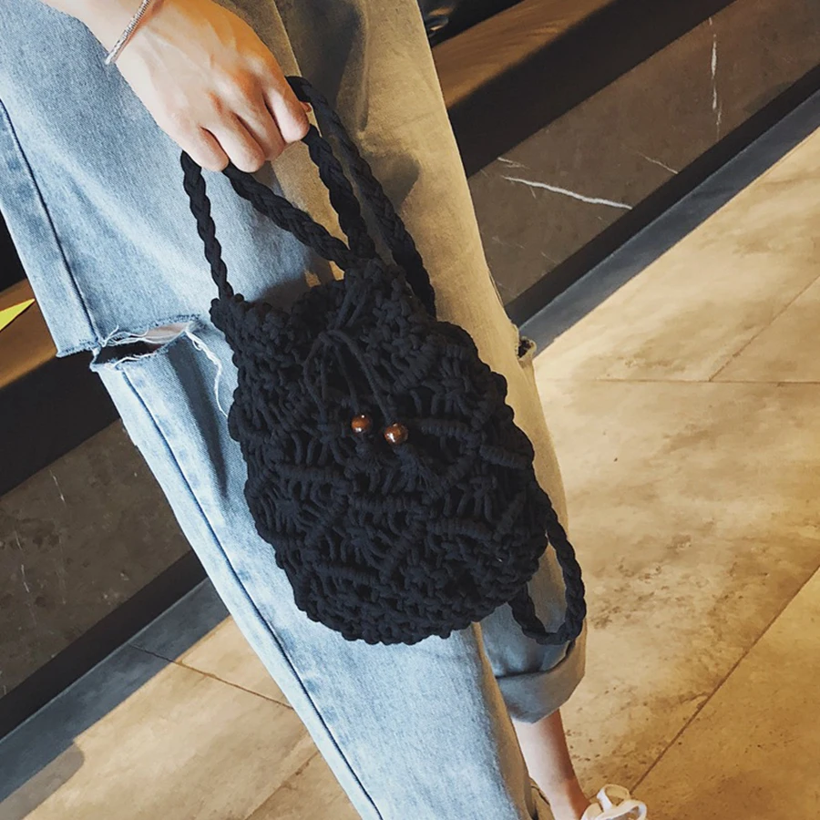 

Designer Weaving Women's Crossbody bag 2019 New High Quality Shoulder Bags Fashion Casual Beach Travel Bucket Bags Female