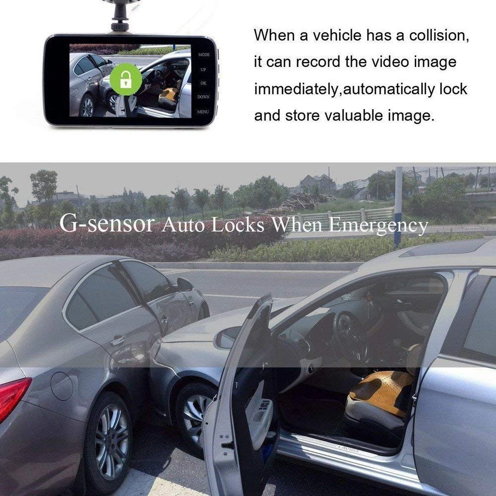 Dual Lens Car DVR Vehicle Camera Full HD 1080P 4