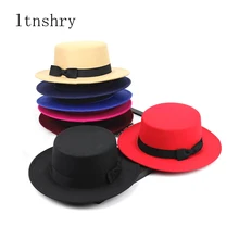Новинка, искусственный шерстяной джазовый фетровый головной убор на плоской подошве, осенне-зимняя женская фетровая шляпа с широкими полями, фетровая шляпа gorros mujer invierno, верхняя шапка