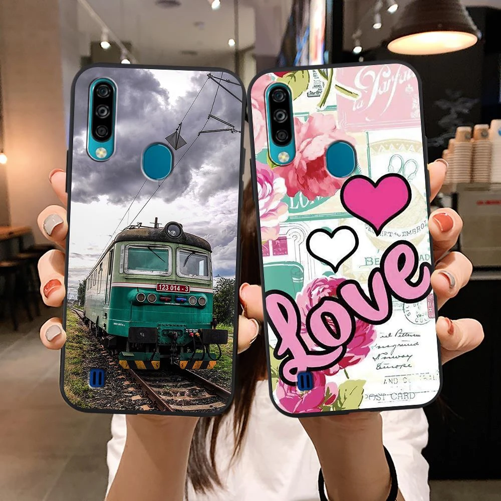 For Girls Cute Phone Case For Zte Blade A7 2020 With Fingerprint Anti Knock Shockproof Soft Case Fitted Cases Aliexpress