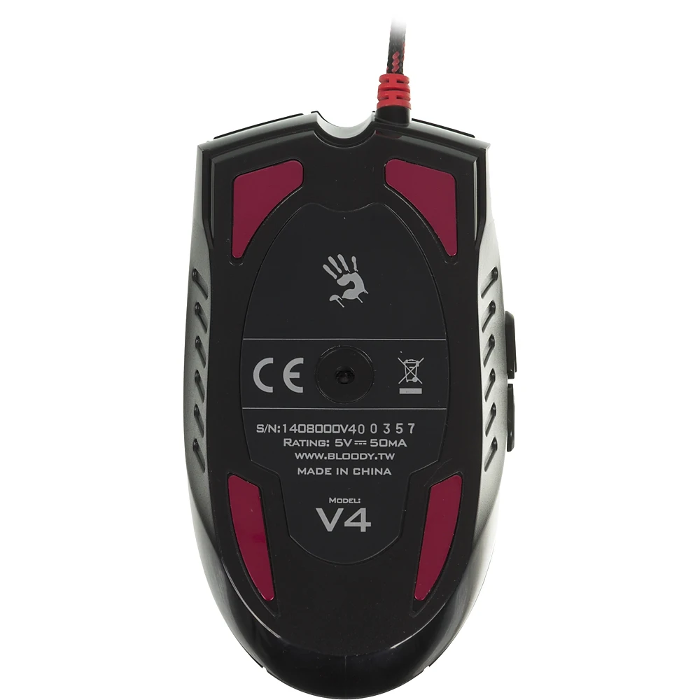 Мышь A4 Bloody V4M черный оптическая(3200dpi) USB игровая(8but