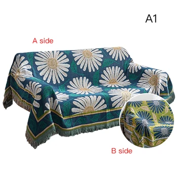 

Southwestern Soft Dasiy Throw Blankets Fringed Comfortable Cotton Woven Knitted Bed Couch Sofa Chair Towel for Home Office Decor