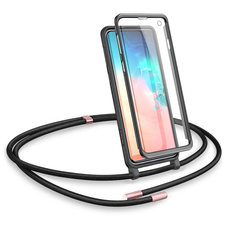 GrandEver Soft TPU Phone Case With Lanyard Necklace for Samsung Galaxy S9 S10 Cover Rope Crossbody with Long Neck Strapr Coque |