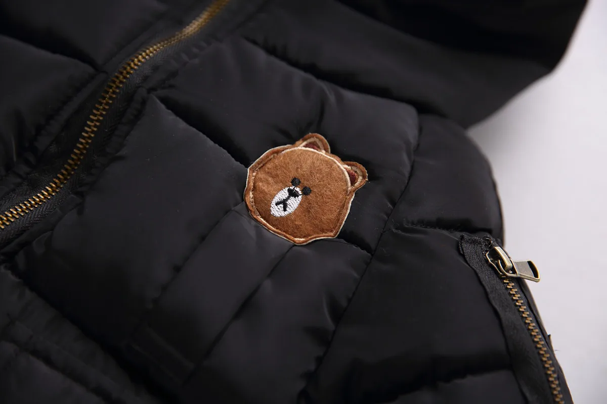 Зимние Детские Пуховые Пальто хлопковая стеганая куртка с капюшоном для мальчиков и девочек детская верхняя одежда для маленьких мальчиков