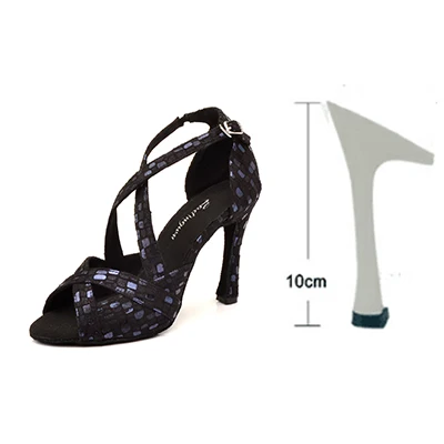 Black 10cm Ladingwu/Новинка; обувь для латинских танцев; женская обувь для танцев; Цвет черный, золотой; Обувь для бальных танцев; замшевая обувь для бальных танцев; танцевальные сандалии - Цвет: Black 10cm