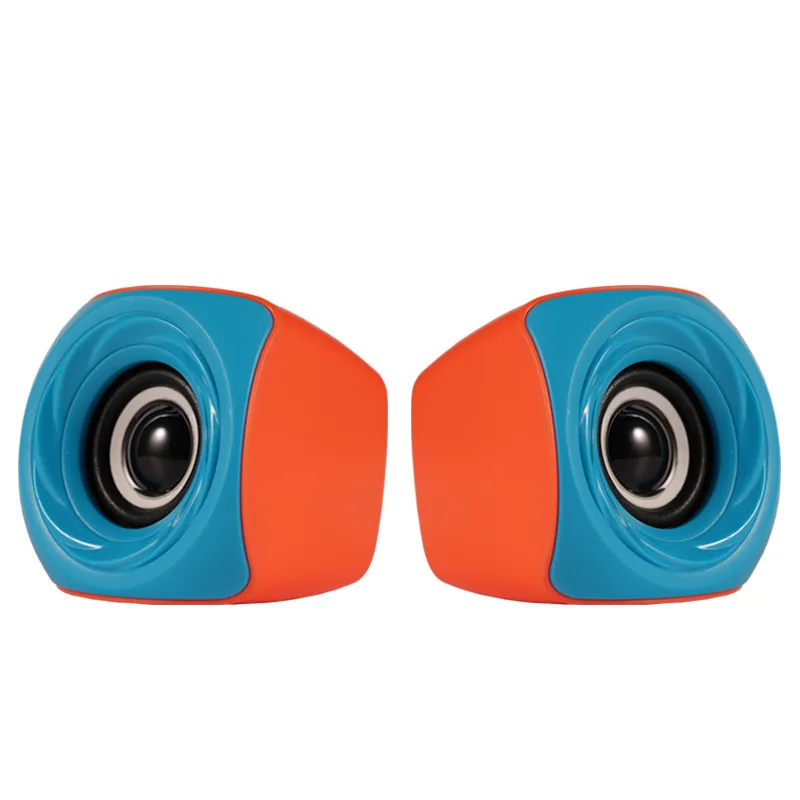 Blue orange Проводные мини Компьютерные колонки USB 2,0 стерео Портативный ПК динамик Mini-USB ноутбука, настольного компьютера, Динамик стерео звуковая коробка громкий Динамик - Цвет: Blue orange