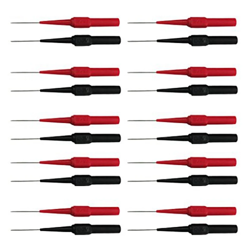 HLZS-20Pcs нержавеющая сталь иглы наконечник датчики для мультиметра Тестовые провода гибкий назад зонд Pin с 4 мм разъем типа "банан"
