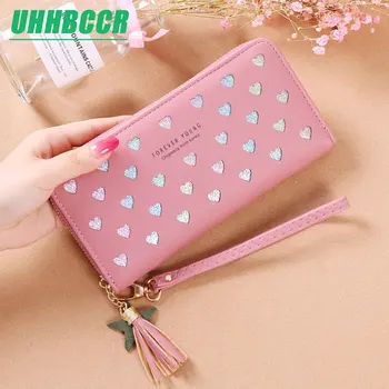 

Women Wallet Pu Leather Long Love Heart Design Cute Purse for Phone High Capacity Card Holder Clutch Wallets Carteira Feminina