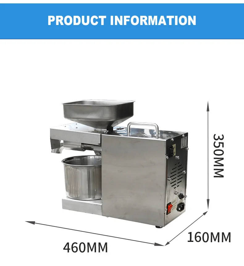Description Picture 3 of itemCommercial Oill Presser Small Household Oil Pressing Machine Peanut Sesame Plant Seed Oil Press