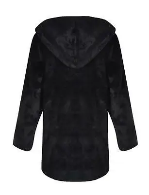 Модная женская однотонная Высококачественная Черная куртка из искусственного меха, Повседневная зимняя теплая парка с длинным рукавом, верхняя одежда