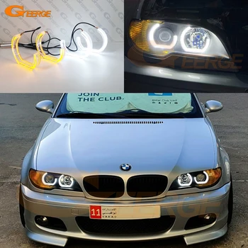 

DTM Style LED Angel Eyes White Amber switchback drl turn signal light For BMW E46 Coupe Cabrio Convertible 2004 2005 2006 LCI