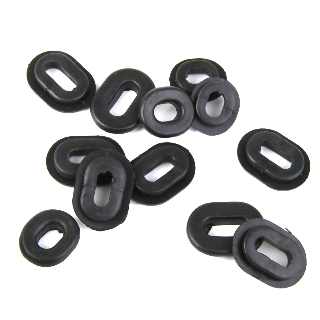 24pcs Rubber Grommet Single Side Panel Fairings Washer for Honda Motorcycle Body Fairing Cowling Repair, Black