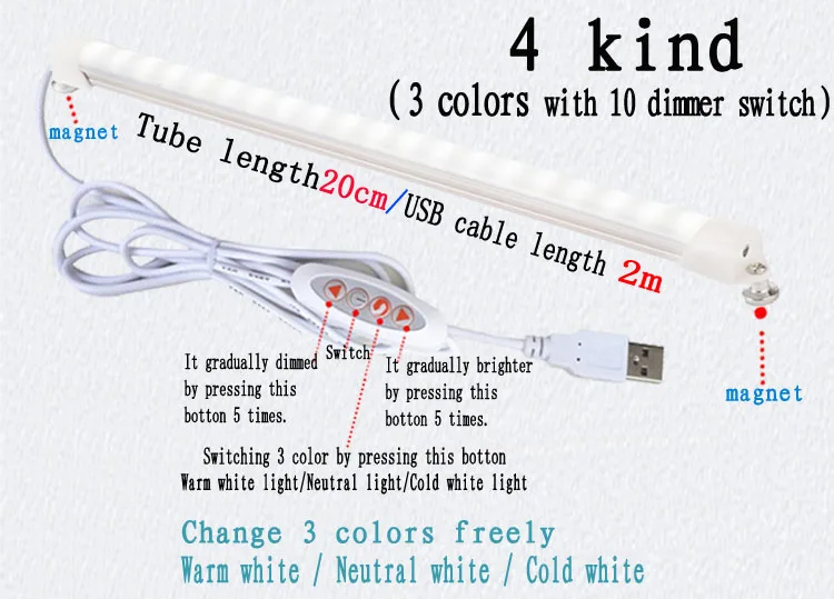 Светодиодная настольная лампа с клипсой для чтения и 24 светодиодный Ода 5 Вт В USB