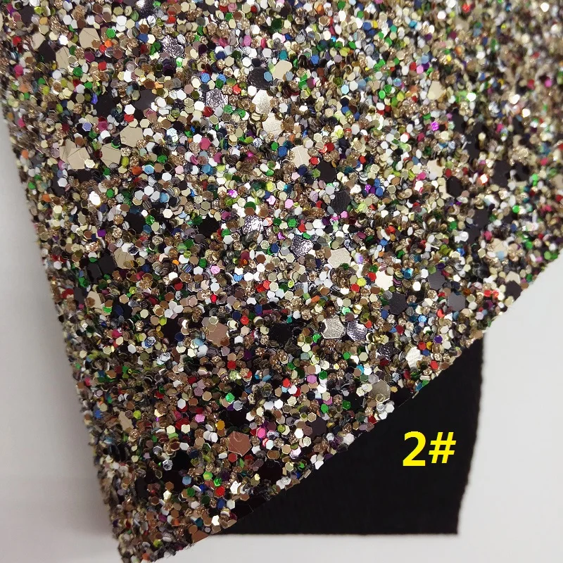 Mixed Colors Glitter Fabric, Metallic Snake Faux Fabric, Synthetic Leather Fabric Sheets For Bow A4 21x29CM Twinkling Ming XM758 - Цвет: 2