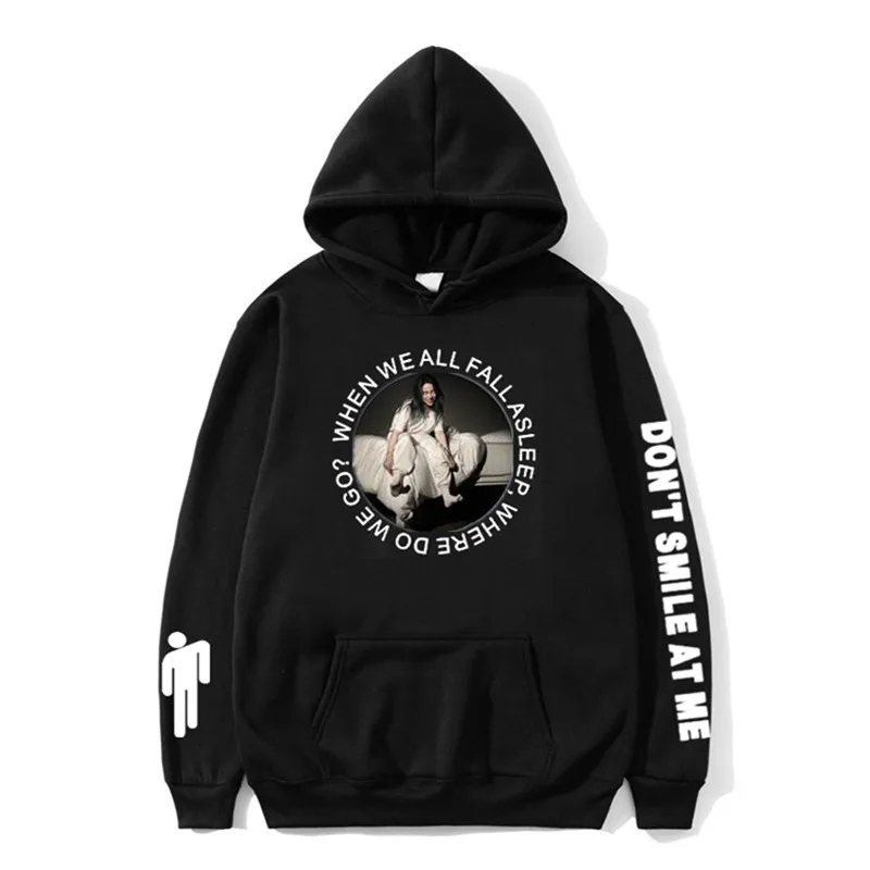 26black Горячая Распродажа, худи с принтом Billie Eilish, женские/мужские толстовки с капюшоном и длинным рукавом, повседневные трендовые уличные толстовки - Цвет: 26black