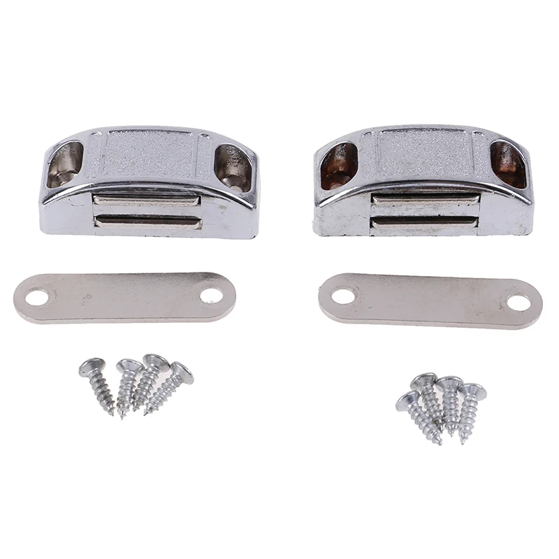 2sets 42*17MM Magnetic Door Catches Cupboard Wardrobe Magnetic Cabinet Latch Catches Stop Stoppers Self-Aligning Magnet