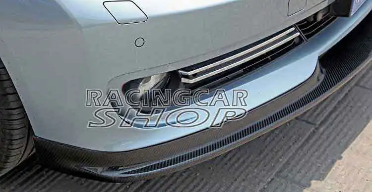 H STYLE REAL CARBON FIBER FRONT BUMPER LIP SPOILER FOR BMW F30 3-SERIES SEDAN 2012UP