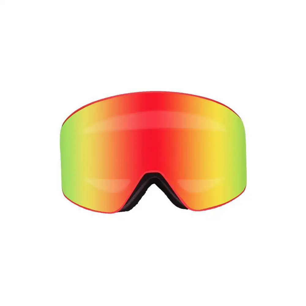 red lens Лыжные очки для сноуборда, двойные противотуманные цилиндрические очки для взрослых, женщин, мужчин, лыжные очки, маска для защиты от снега - Цвет: red lens