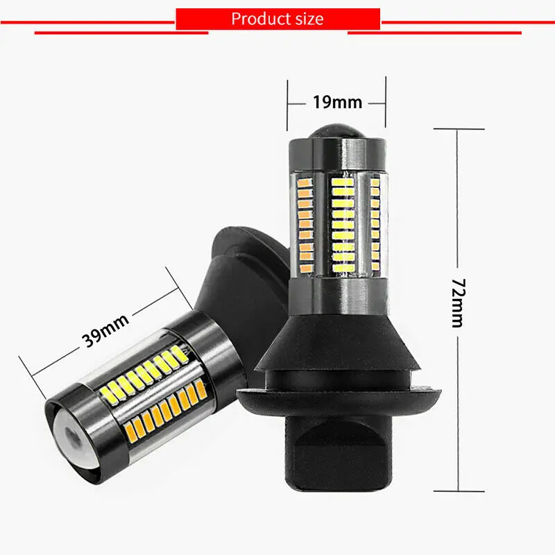2x1156 BAU15S 66 SMD светодиодный светильник Canbus Switchback Белый DRL& Янтарный указатель поворота