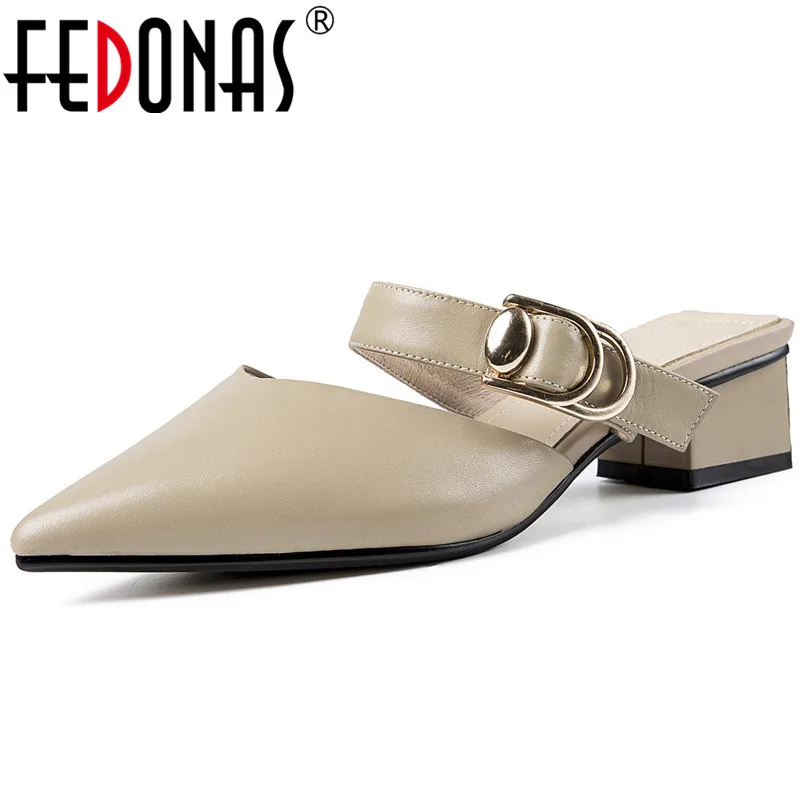 Женские туфли лодочки из натуральной кожи FEDONAS весенние вечерние на высоком