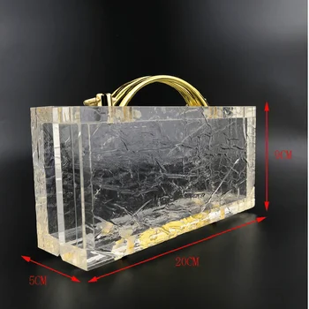 

Transparent Clear acrylic PVC plastic box bag women vintage retro evening party handbag summer bag