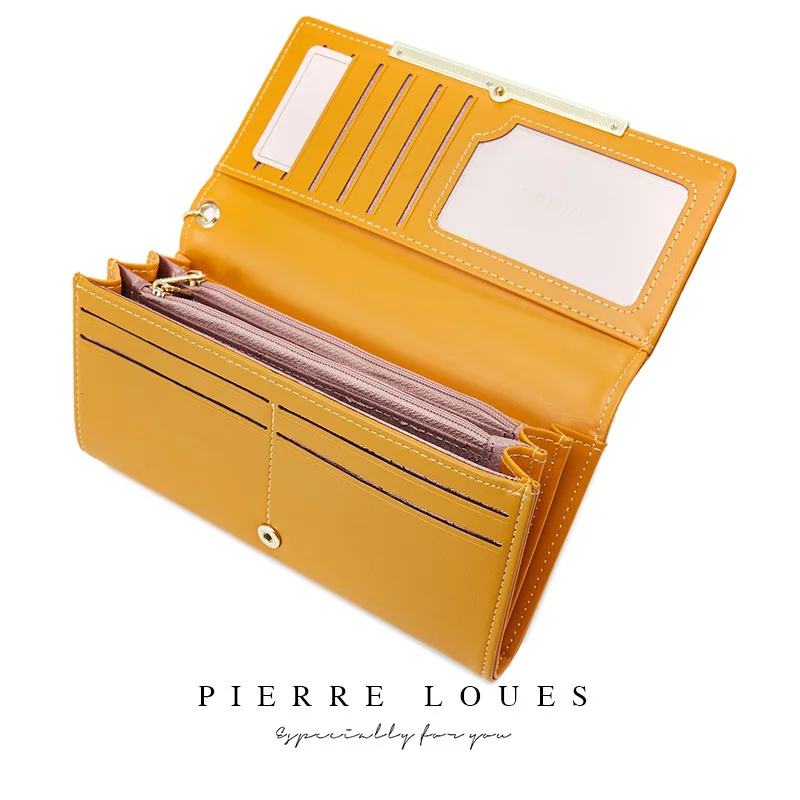 Korean solid color bi-fold walletSimple Big Hold Women's Clutches Pierre Louis Wallet Korean solid color bi-fold walletSimple Big Hold Women's Clutches Pierre Louis Wallet