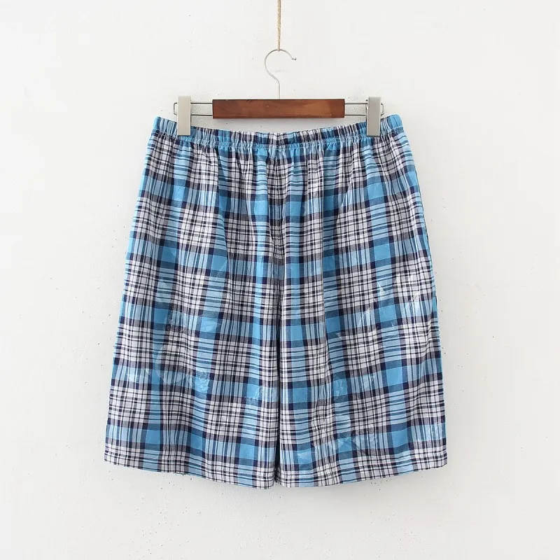 Summer Men 100%Cotton Sleep Bottoms Male Beach Short Casual Plaid Underwear Half Pants Swimming Shorts 3pcs/lot Home Shorts