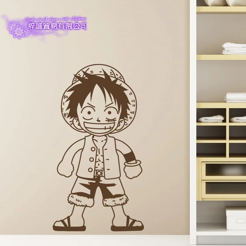 DCTAL ONE PIECE Luffy Decal Japanese Cartoon Wall Sticker Vinyl Decal Decor Home Decorative Decoration
