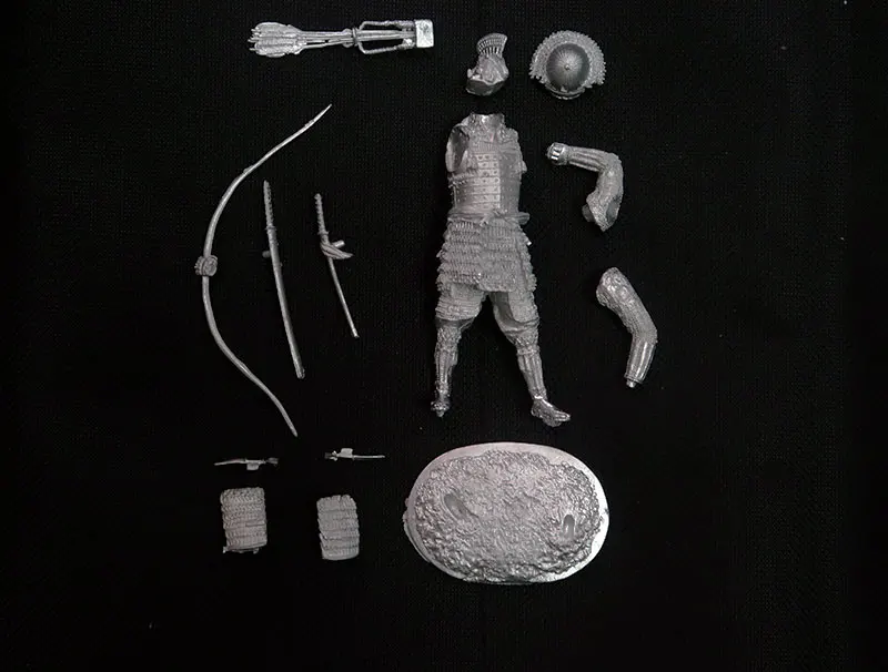 1:24 шкала 75 мм оловянный Металл броня самурайская Статуэтка Фигурка DIY сборка японский воин Арчер статическая модель солдата