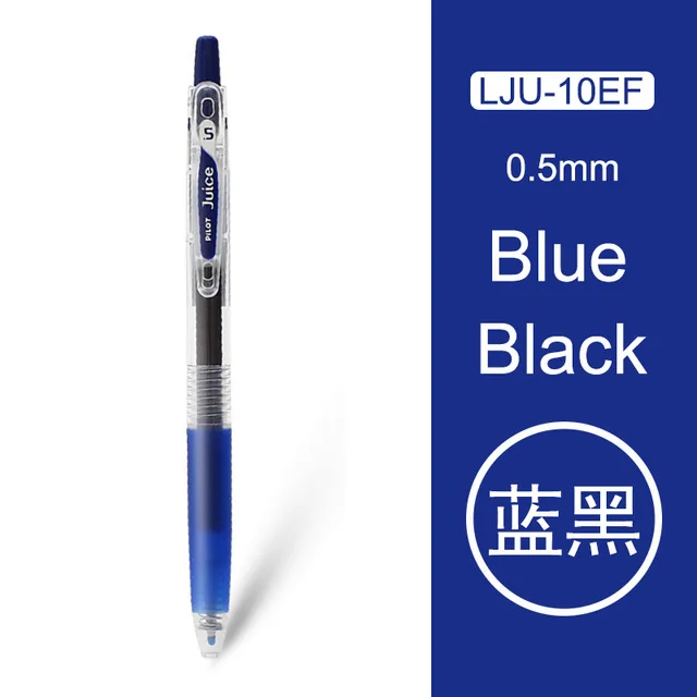 Ручка Pilot Juice, цветная гелевая ручка, LJU-10EF, нейтральная, 24 дополнительных, для студентов, офиса, для письма, для рисования, 0,5 мм - Цвет: Blue black