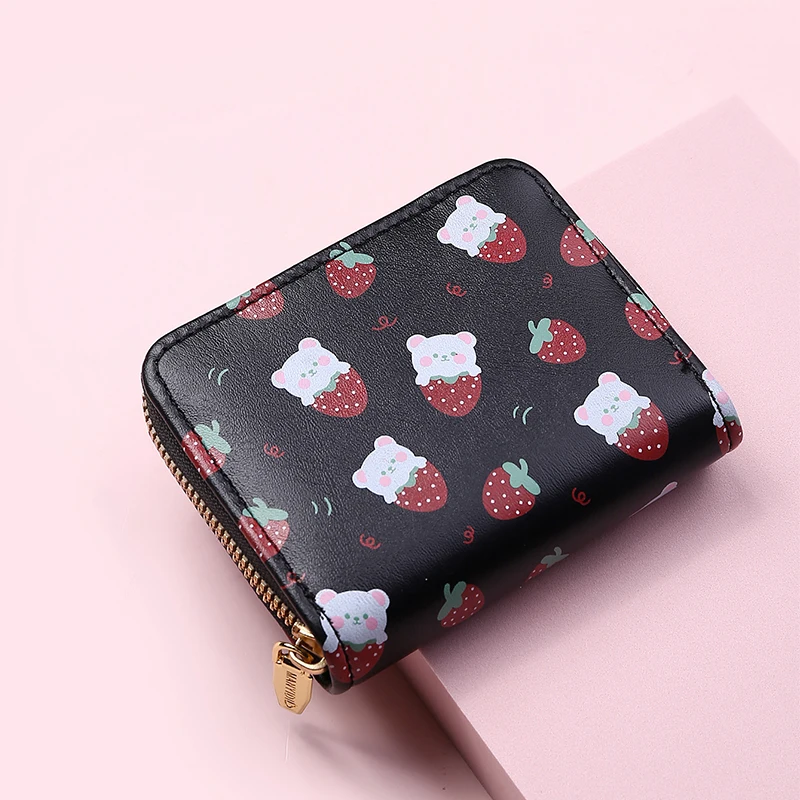 2021 New Women Cute Cartoon Wallet Small Zipper Girl Brand Designed Pu Leather Coin Purse Female Card Holder