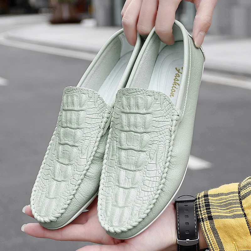 2022 Spring Summer Men's Loafers Light Flat Casual Shoes Men Breathable Slip-On Soft Leather Mens Driving Shoes Man Moccasins 3