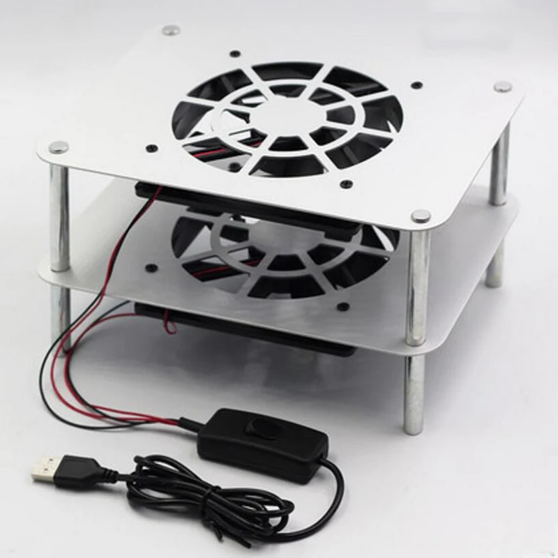 Cremalheira de Refrigeração Usb com Ventilador para Modem Ótico Caixa de tv Disco Rígido Móvel 12cm Ventilador Silencioso Dissipador de Calor com Interruptor - Imagem 2